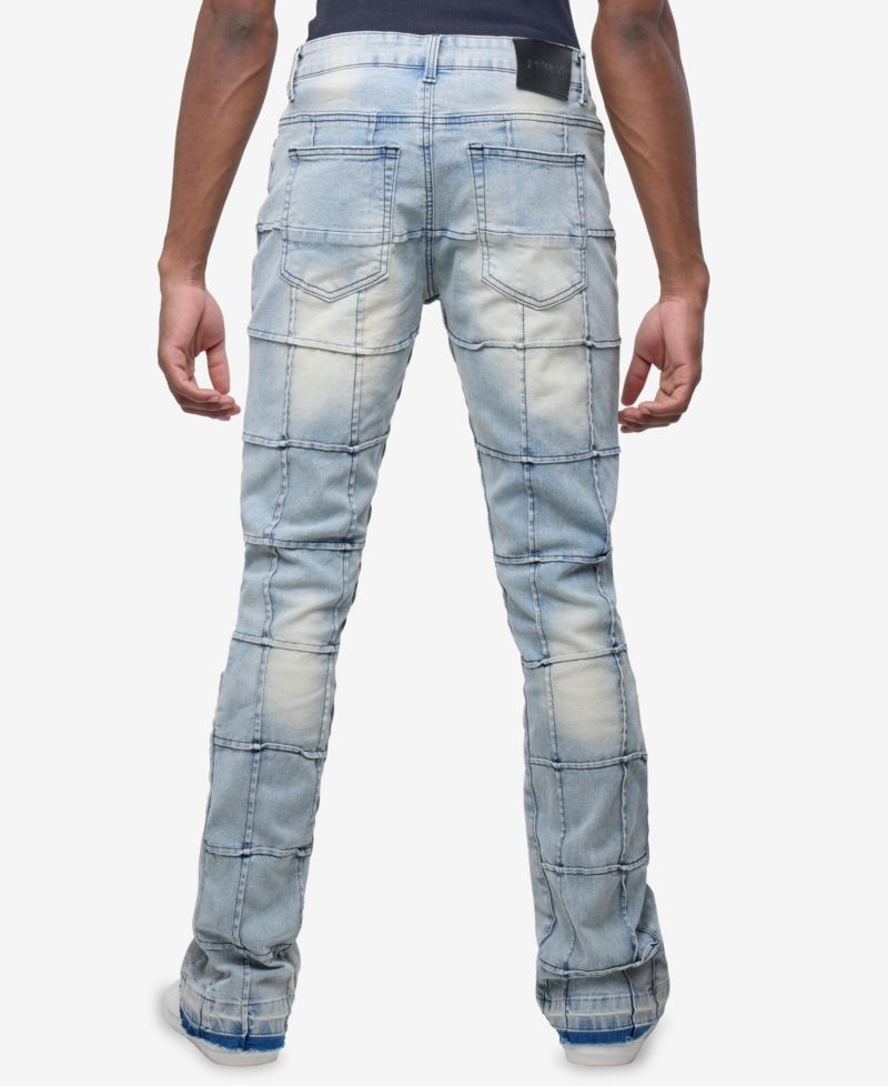 Men's Box Panel Fashion Stacked Jeans