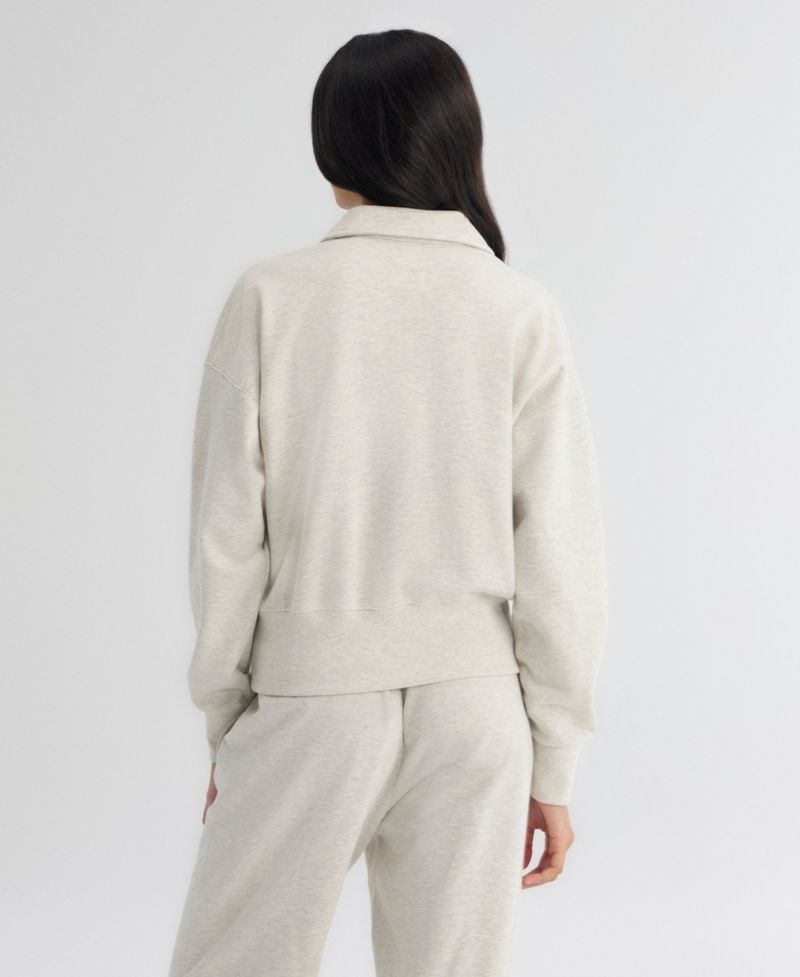 Women's New York Yankees Iconic Terry Quarter-Zip Cropped Sweatshirt