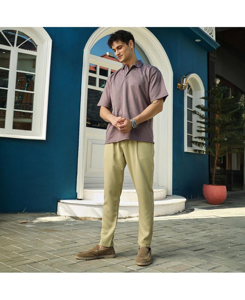 Men's Pastel Purple Scratch-Tactile Polo T-Shirt