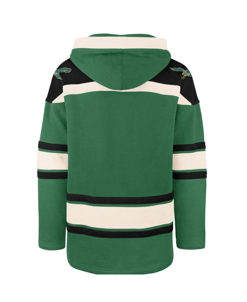 Men's Kelly Green Philadelphia Eagles Throwback Superior Lacer Hoodie