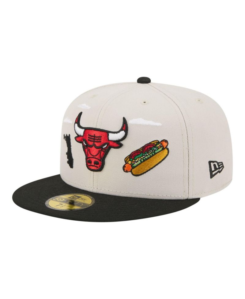 Men's Tan/Black Chicago Bulls Localized City Icon 59FIFTY Fitted Hat