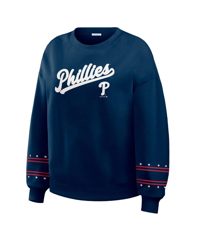 Women's Navy Philadelphia Phillies Americana Heavyweight Fleece Sweatshirt