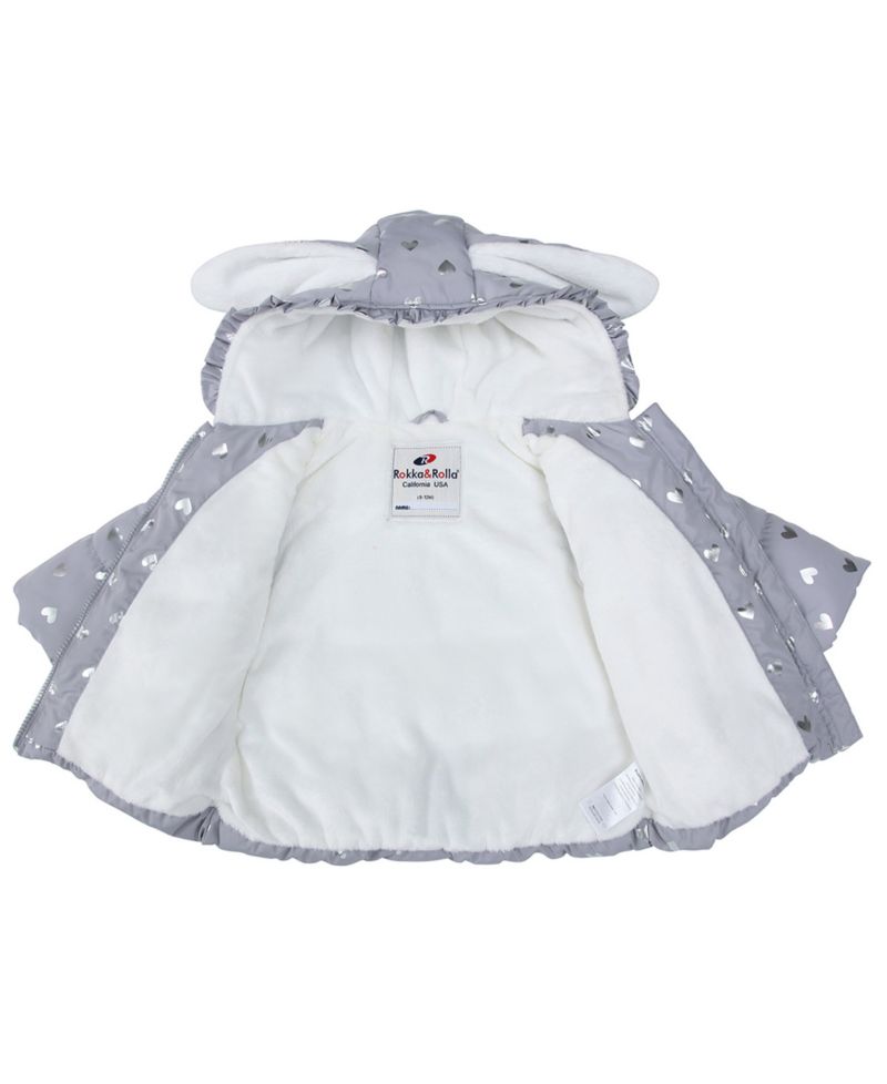 Baby Girls Soft Fleece Lined Puffer Jacket Winter Coat