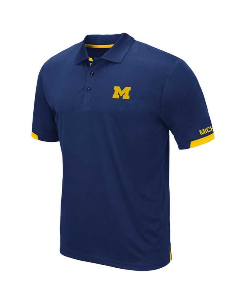 Men's Navy Michigan Wolverines Big and Tall Santry Polo Shirt