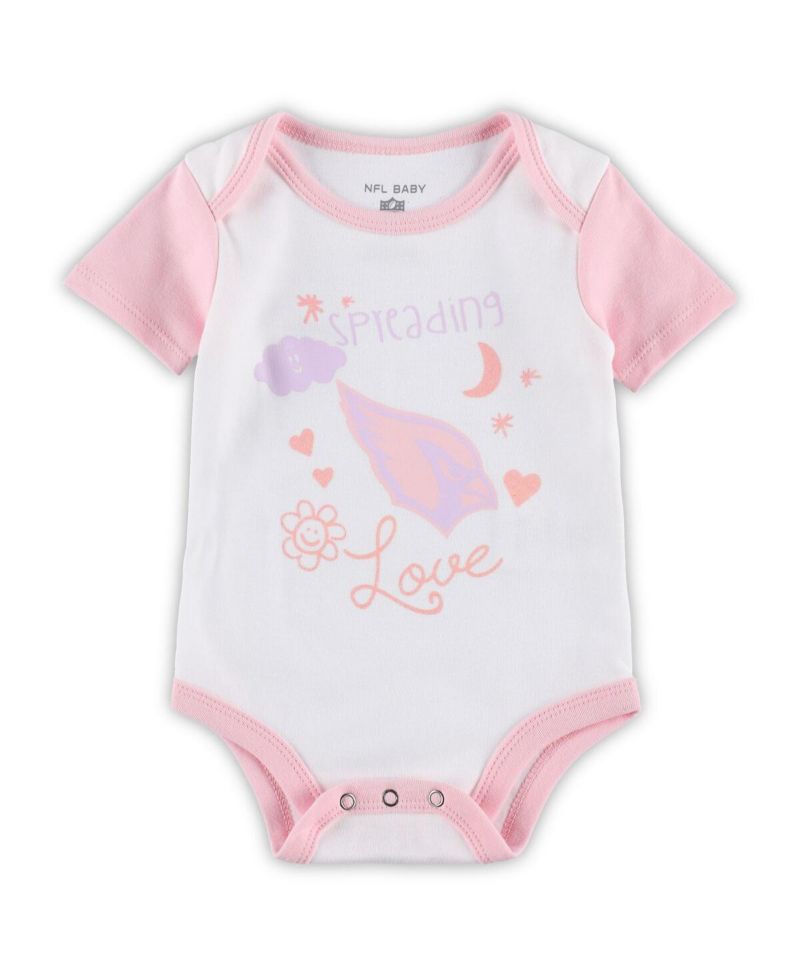 Baby Boys and Girls White Arizona Cardinals Spreading Love Bodysuit and Tutu Leggings Set