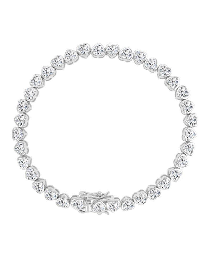 14k Gold-Plated Bezel Crystal Tennis Bracelet