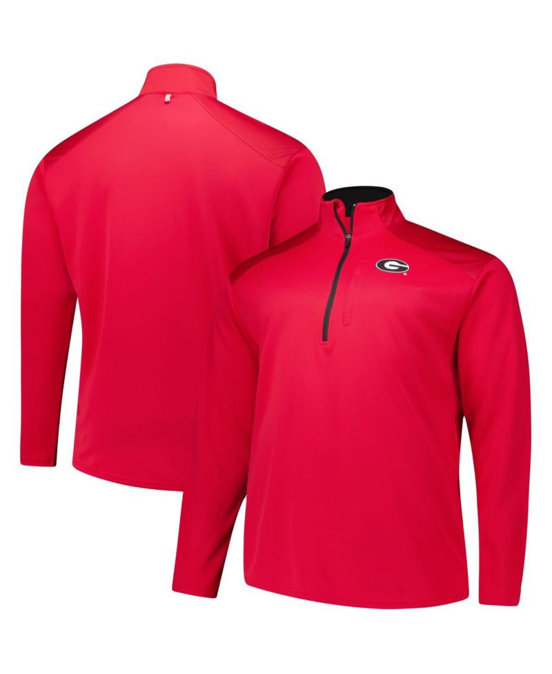 Men's Red Georgia Bulldogs Big & Tall Defender Quarter-Zip Sweatshirt