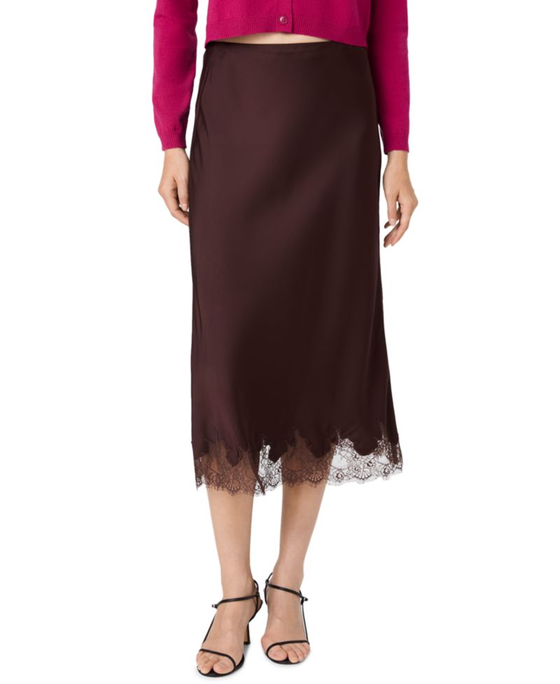 Women's Ennis Satin Lace Midi Skirt