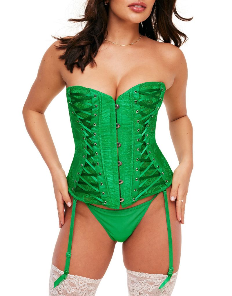 Women's Nikita Unlined Boned Corset and G-string Set