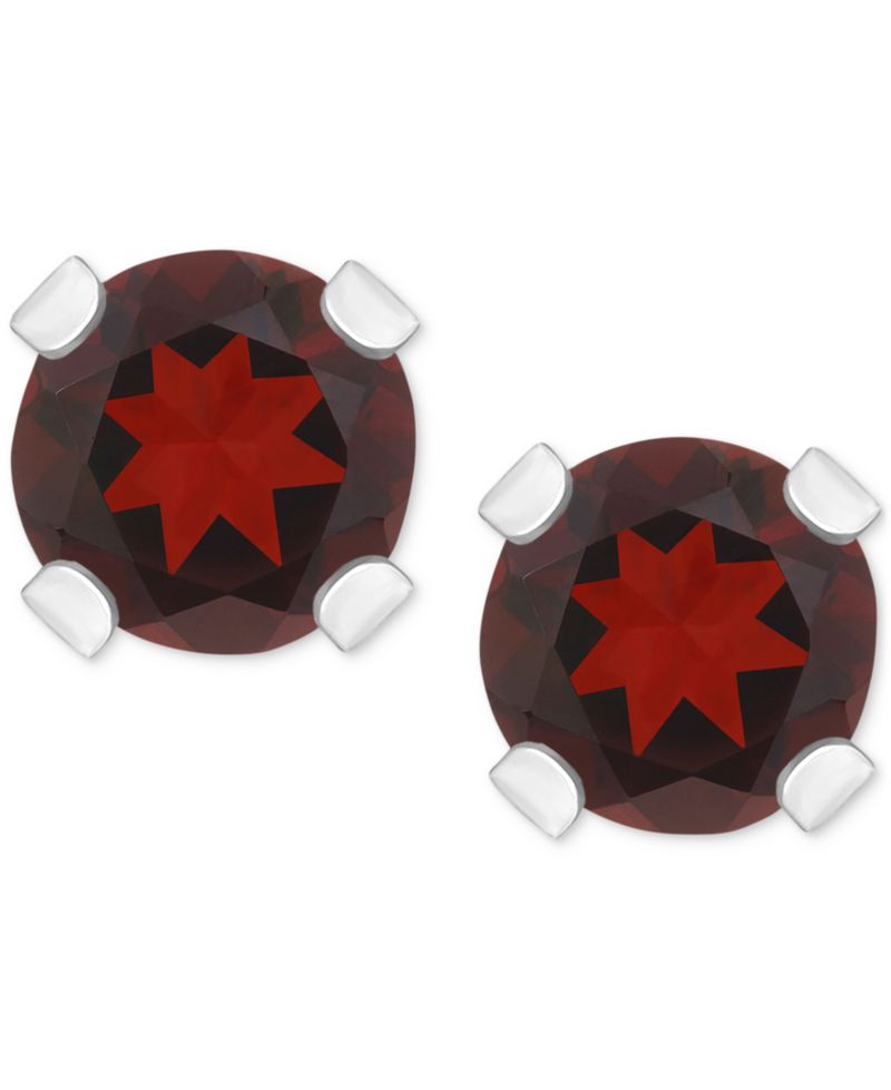 Rhodolite Garnet Stud Earrings (1/4 ct. t.w.) in 14k White or Yellow Gold (Also in Citrine, Sky Blue Topaz, Peridot & Opal)