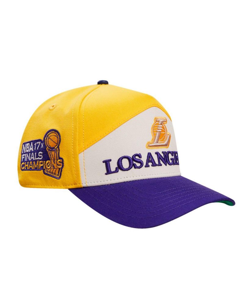 Men's Gold/Purple Los Angeles Lakers Pinch Chevron Adjustable Hat