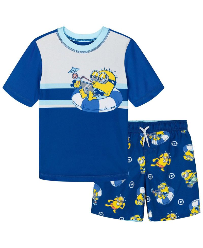 Boys Swimwear 2-Piece Rash Guard and Swim Trunks Set