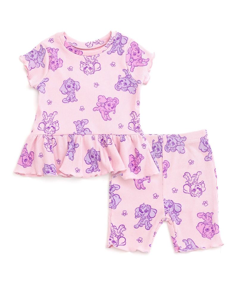 Baby Girls' Skye Short-Sleeve Peplum Tee and Bike Shorts, 2-Piece Set