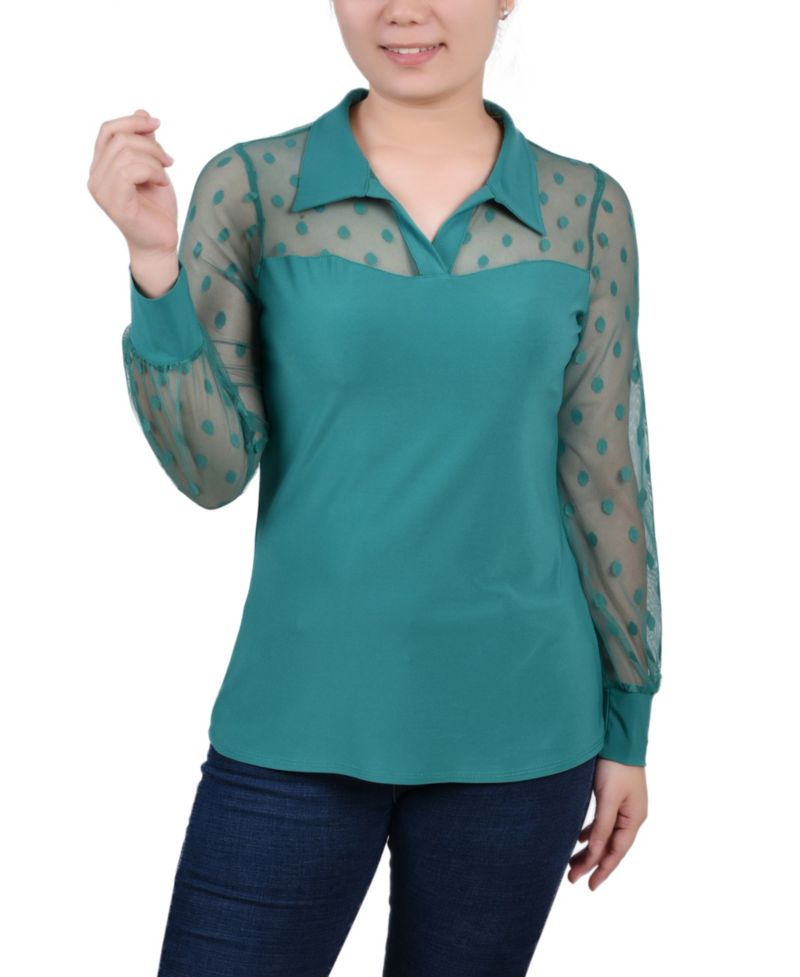 Women's Mesh Sleeve Top