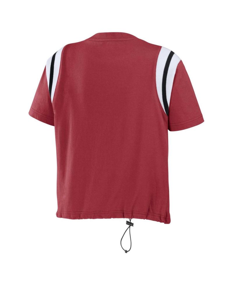 Women's Cardinal Arizona Cardinals Cinched Color Block T-Shirt