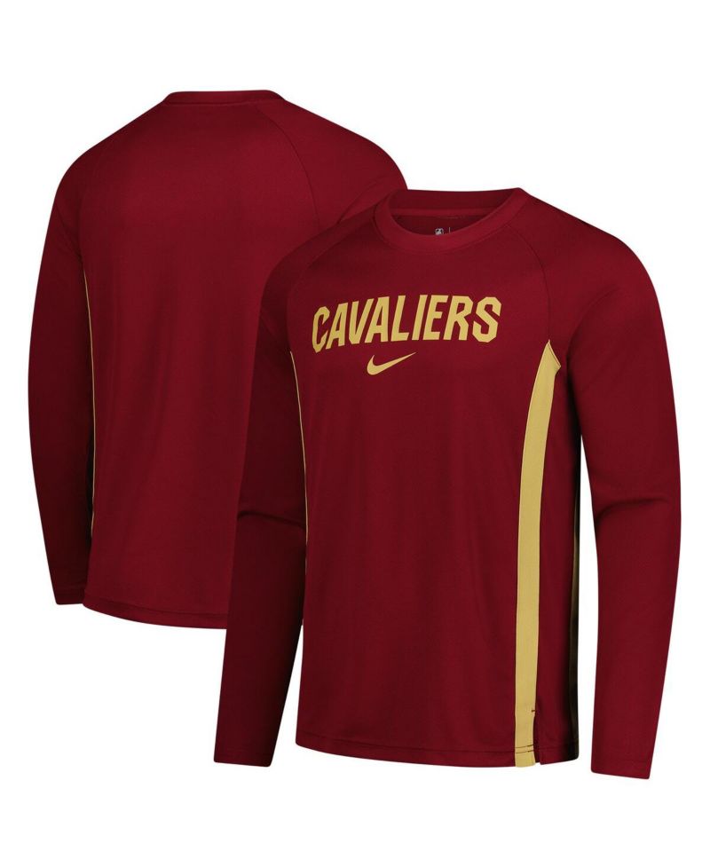 Men's Wine Cleveland Cavaliers 2025/26 Authentic Pre-Game Legend Dri-FIT Long Sleeve Shooting Shirt