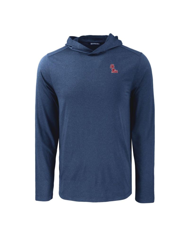Men's Navy Ole Miss Rebels Coastline Epic Comfort Eco Long Sleeve Hoodie T-Shirt