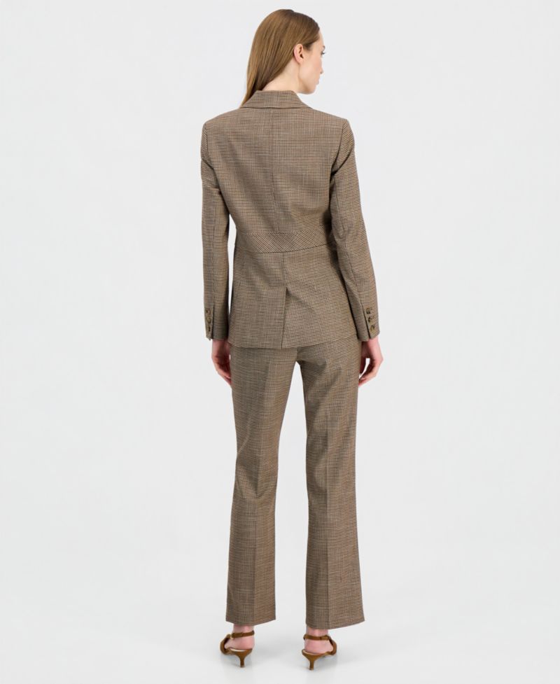 Women's Plaid Mid-Rise Bootcut Pants
