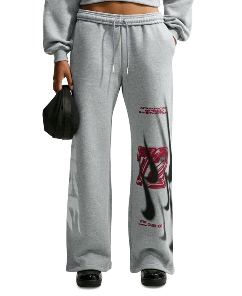 Women's Studio Fleece Medium Weight Oversized High-Rise Straight-Leg Graphic Pants
