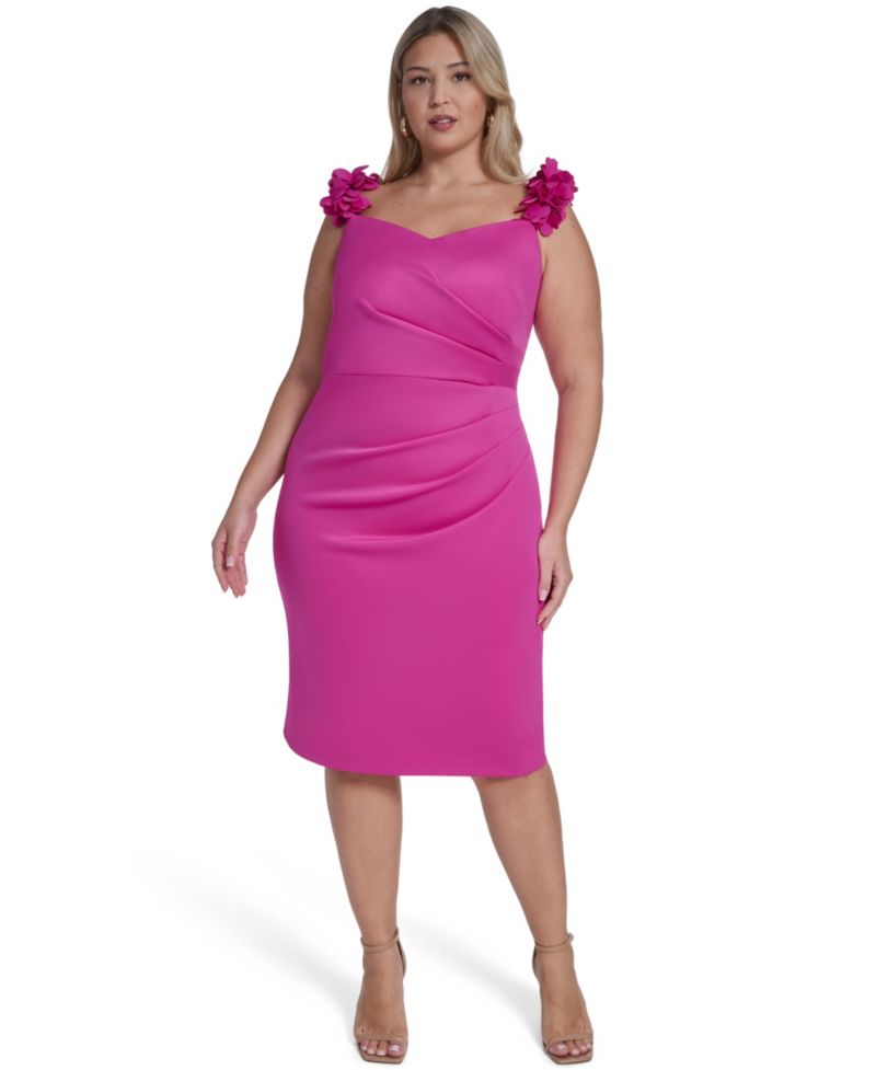 Plus Size Sleeveless Sweetheart Neck Bustier Dress