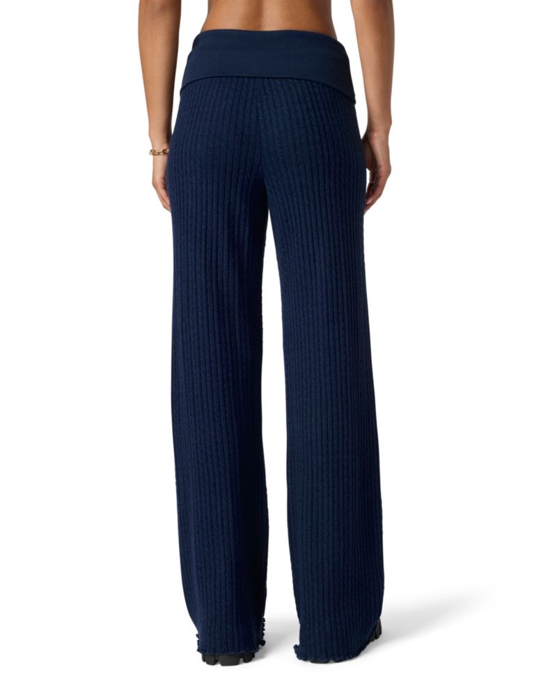 Juniors' Baby Wide-Leg Cable-Knit Pull-On Pants