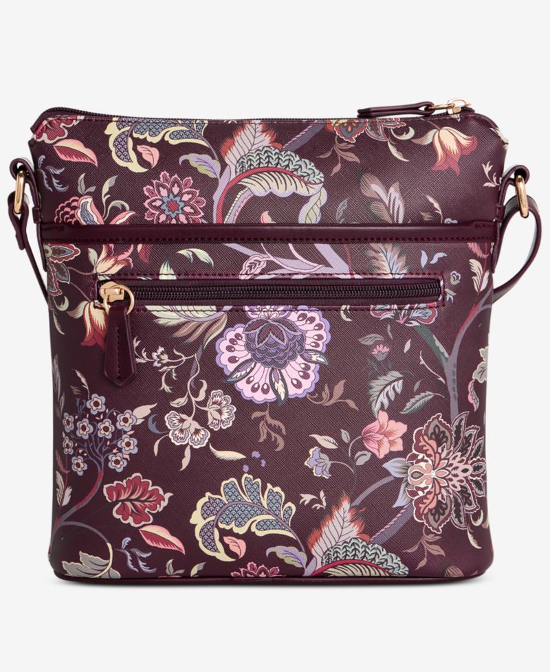 Dark Floral North South Crossbody Bag
