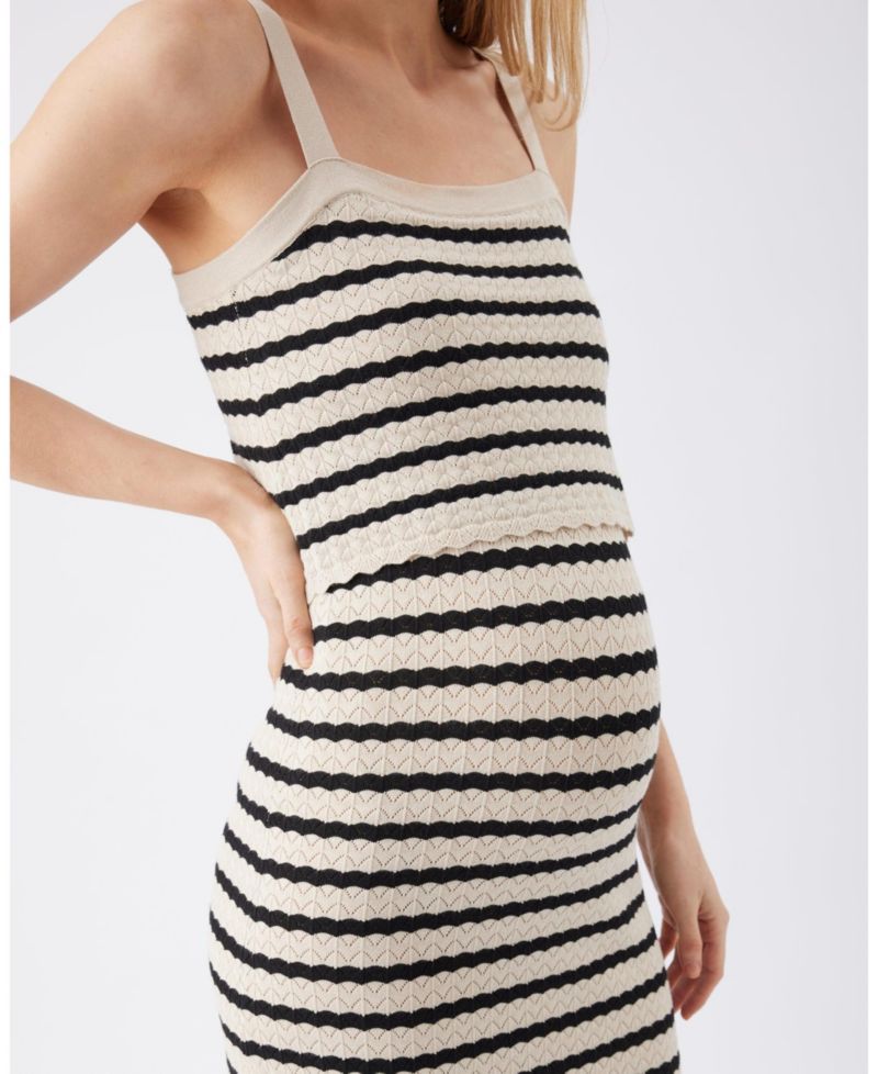 Maternity Ripe Pointelle Knit Nursing Dress
