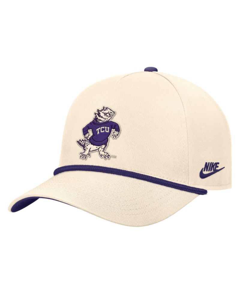 Men's Natural TCU Horned Frogs Vintage Rope Rise Adjustable Hat