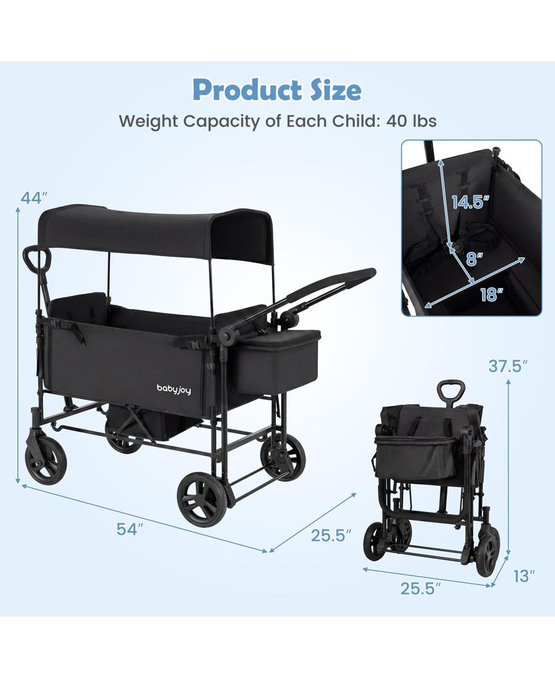 Baby 2 in 1 Baby Stroller Folding High Landscape Pushchair with Bassinet Mode