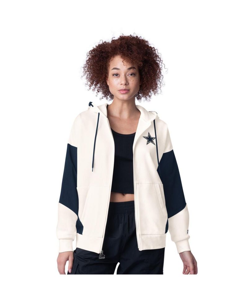 Women's White Dallas Cowboys Scrimmage Full-Zip Hoodie