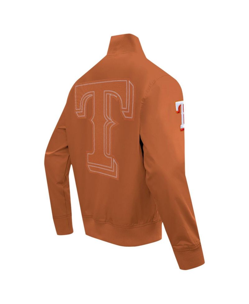 Men's Brown Texas Rangers Paint The City Twill Full-Zip Jacket