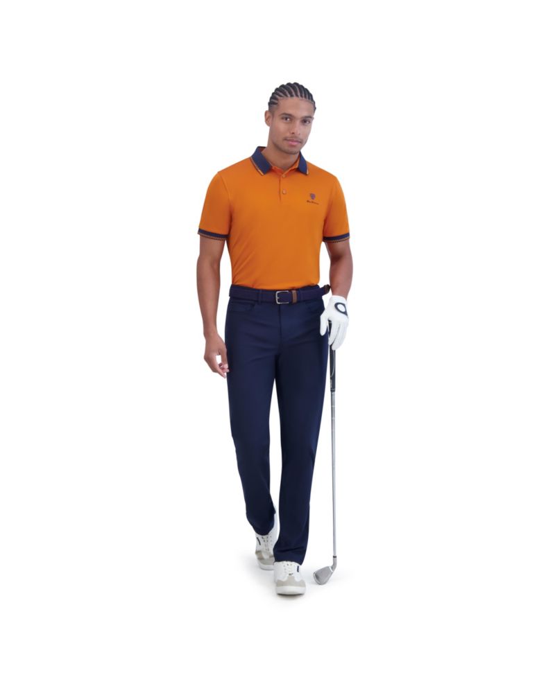 Men's Checker Rib Tech Pique Sports Fit Polo Shirt
