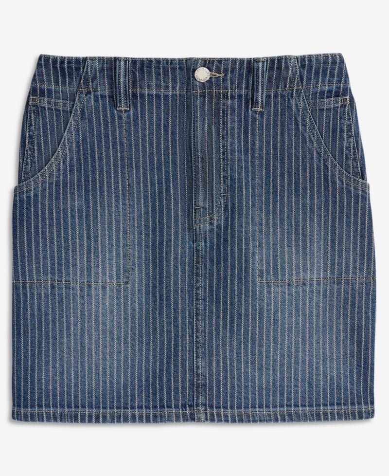 Women's Striped Denim Mini Skirt