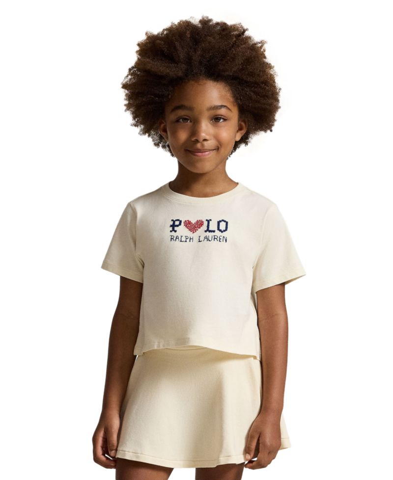 Girls' 2T-6X Logo Cotton Jersey T-Shirt