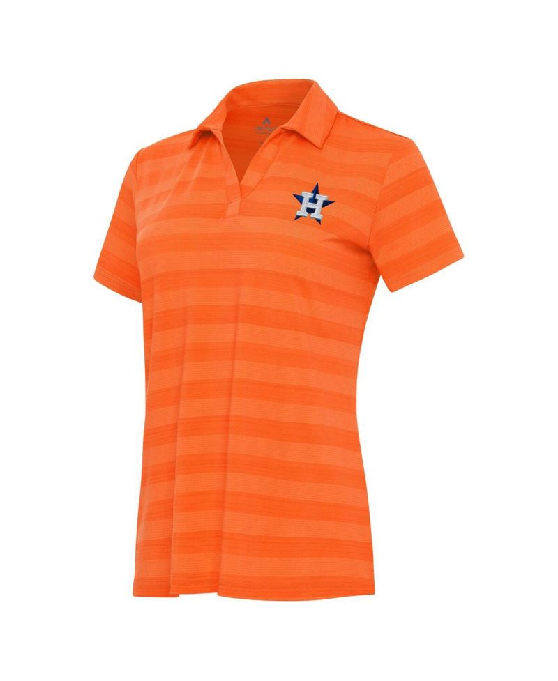 Women's Orange Houston Astros Patch Tunnel Polo Shirt