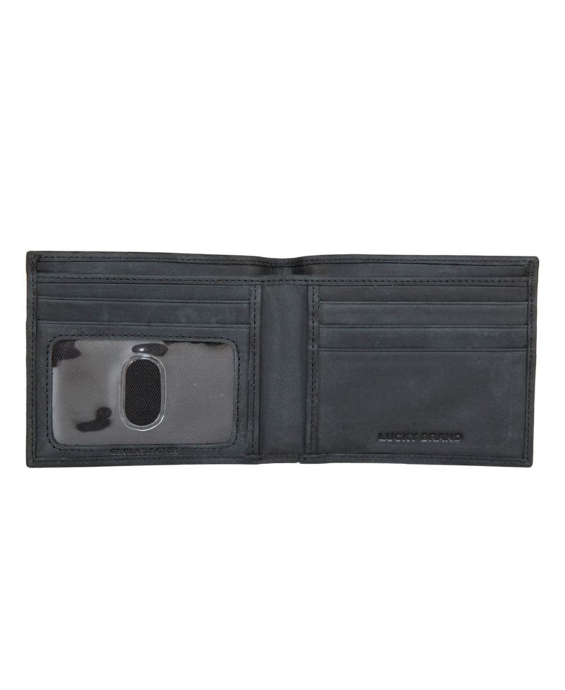 Men's Flag Embossed Leather Bifold Wallet