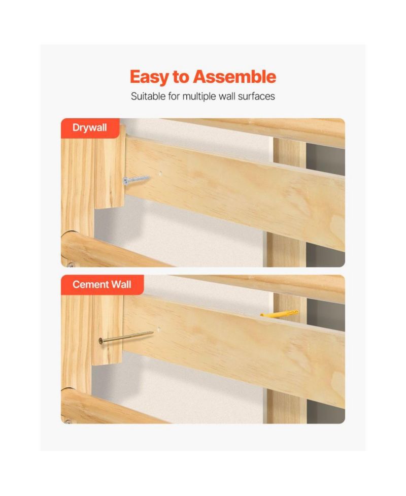 8 in 1 Swedish Ladder Wall Gym with Slide and Swing