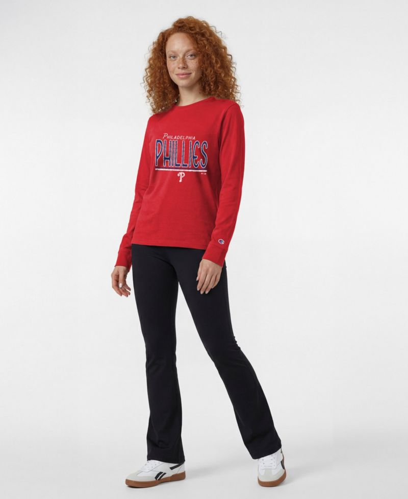 Women's Philadelphia Phillies Long-Sleeve Crewneck T-Shirt