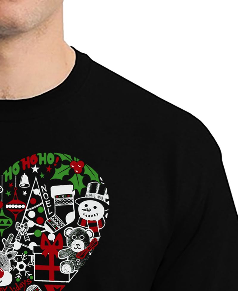 Men's Christmas Themed Heart Word Art T-Shirt