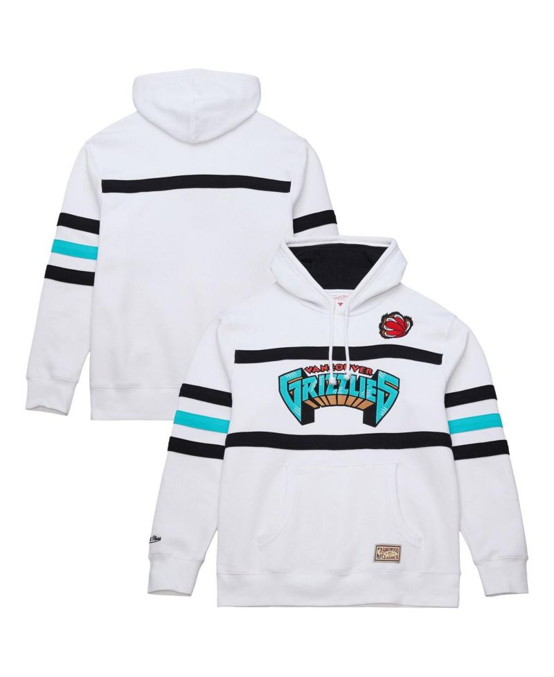 Men's White Vancouver Grizzlies Hardwood Classics Nights Head Coach Pullover Hoodie