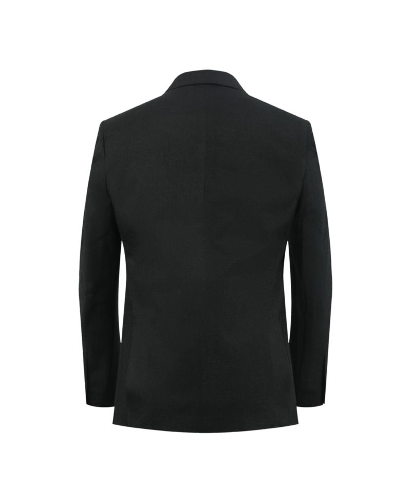 Boys Black Slim Fit Clasic Melange Jacket