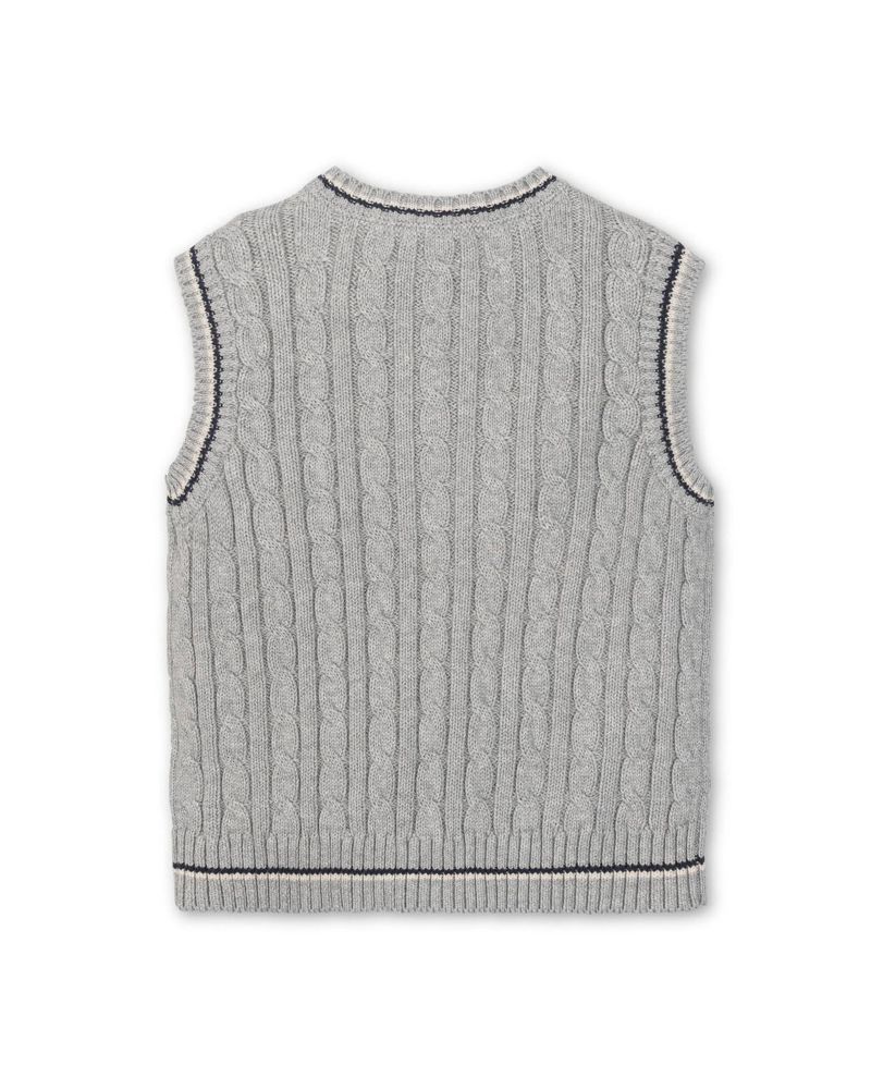 Hope and Henry Little and Big Boys' Organic V-Neck Cable Sweater Vest
