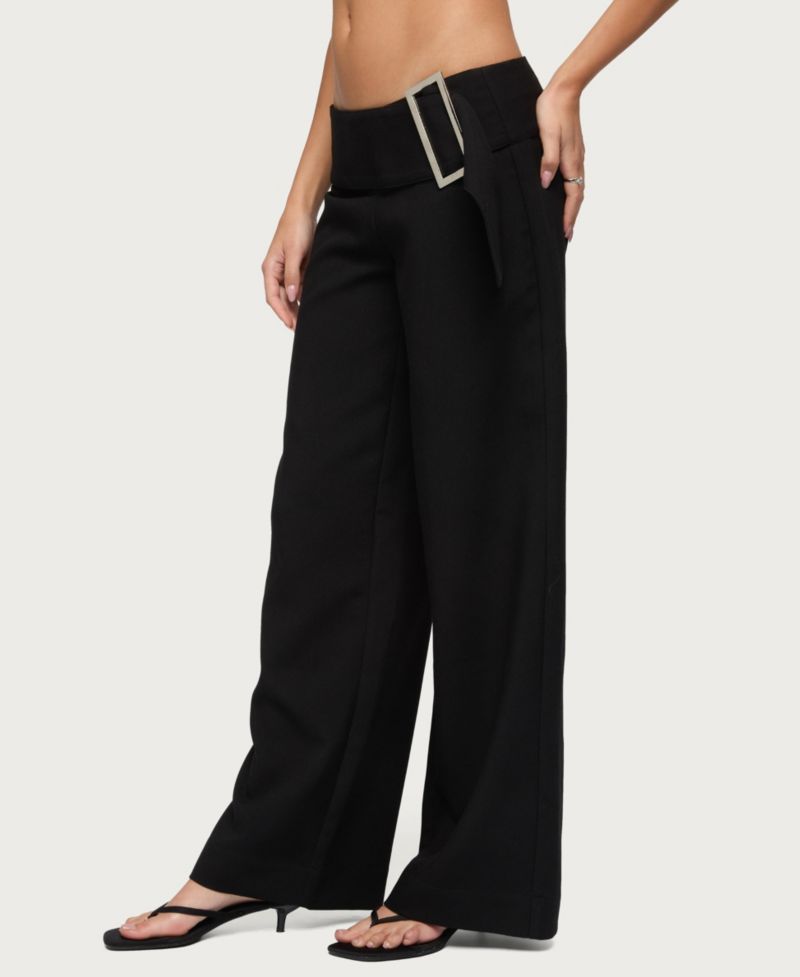 Women's Cerise Buckle Low Rise Baggy Pants