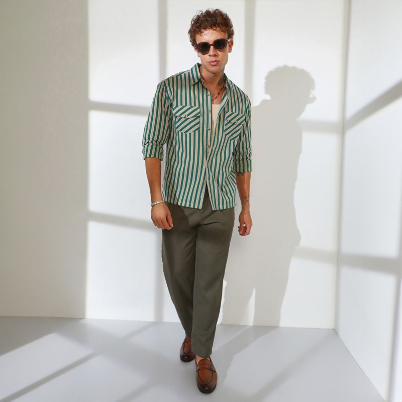 Men's Candy Striped Oversized Shirt