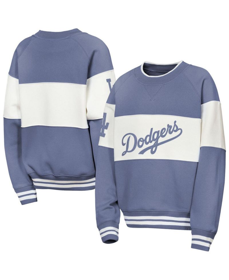 Big Boys and Girls Blue Los Angeles Dodgers Ultimate Pastels On Base Sweatshirt