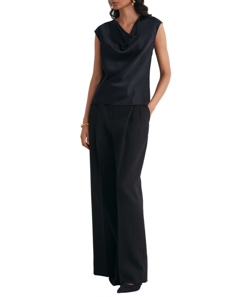 Women's Cate Silk Cowl Neck Sleeveless Top
