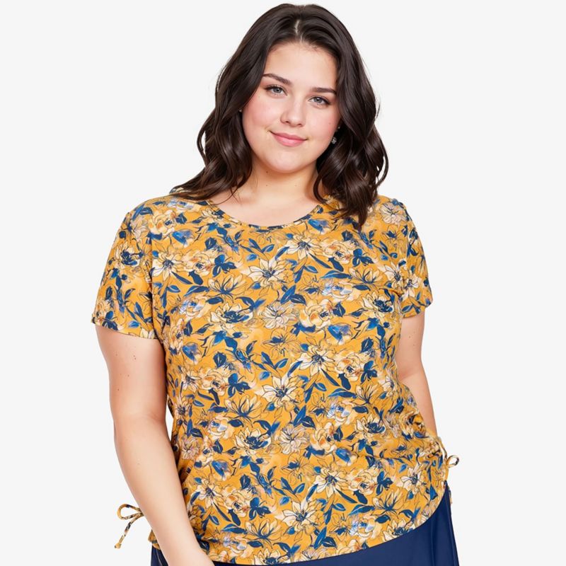 Plus Size Adele Short Sleeved Swim Top & Swim Bottoms/Bras