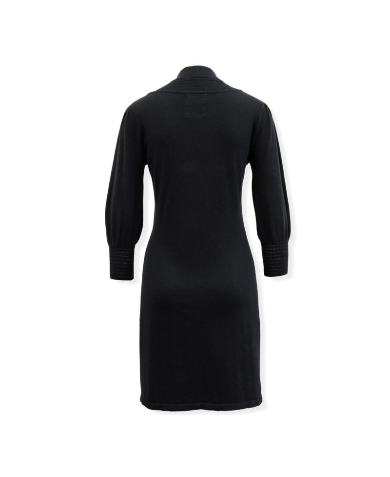 Women's Hope and Henry Long Puff Sleeve Mock Neck Sweater Dress