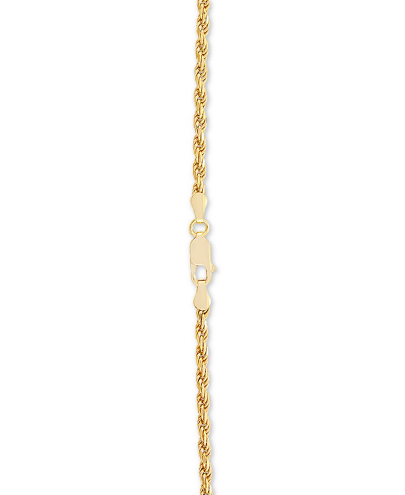 Rope Link Chain Necklace 18"-24" In Sterling Silver or 18k Gold-Plated Sterling Silver (2-3/4mm)