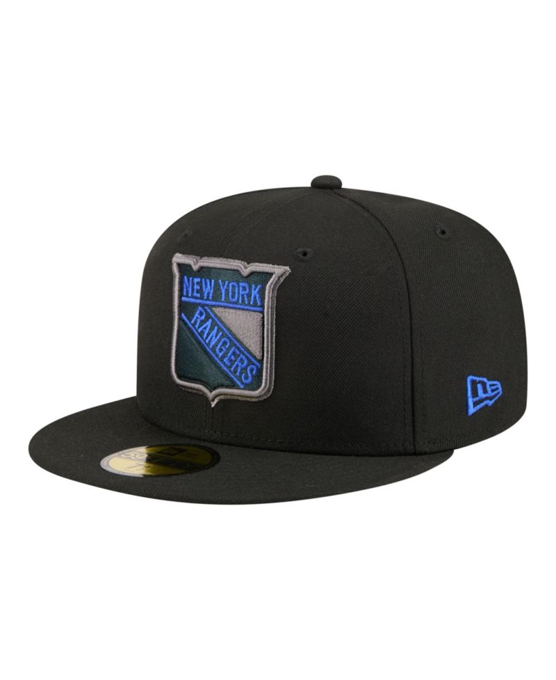 Men's Black New York Rangers Color Pop 59FIFTY Fitted Hat